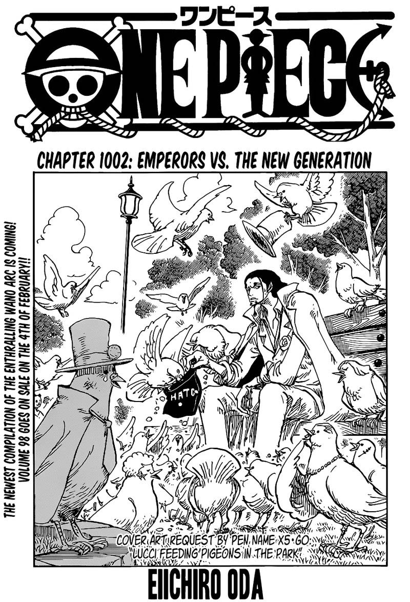 One Piece Manga Chapter 1002 page 1 - Four Emperors vs. New Generation
