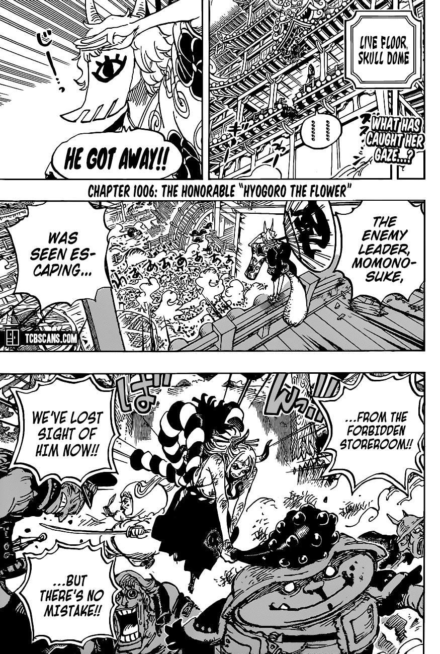 One Piece Manga Chapter 1006 page 3 - The Honorable Hyougoro of the Flower