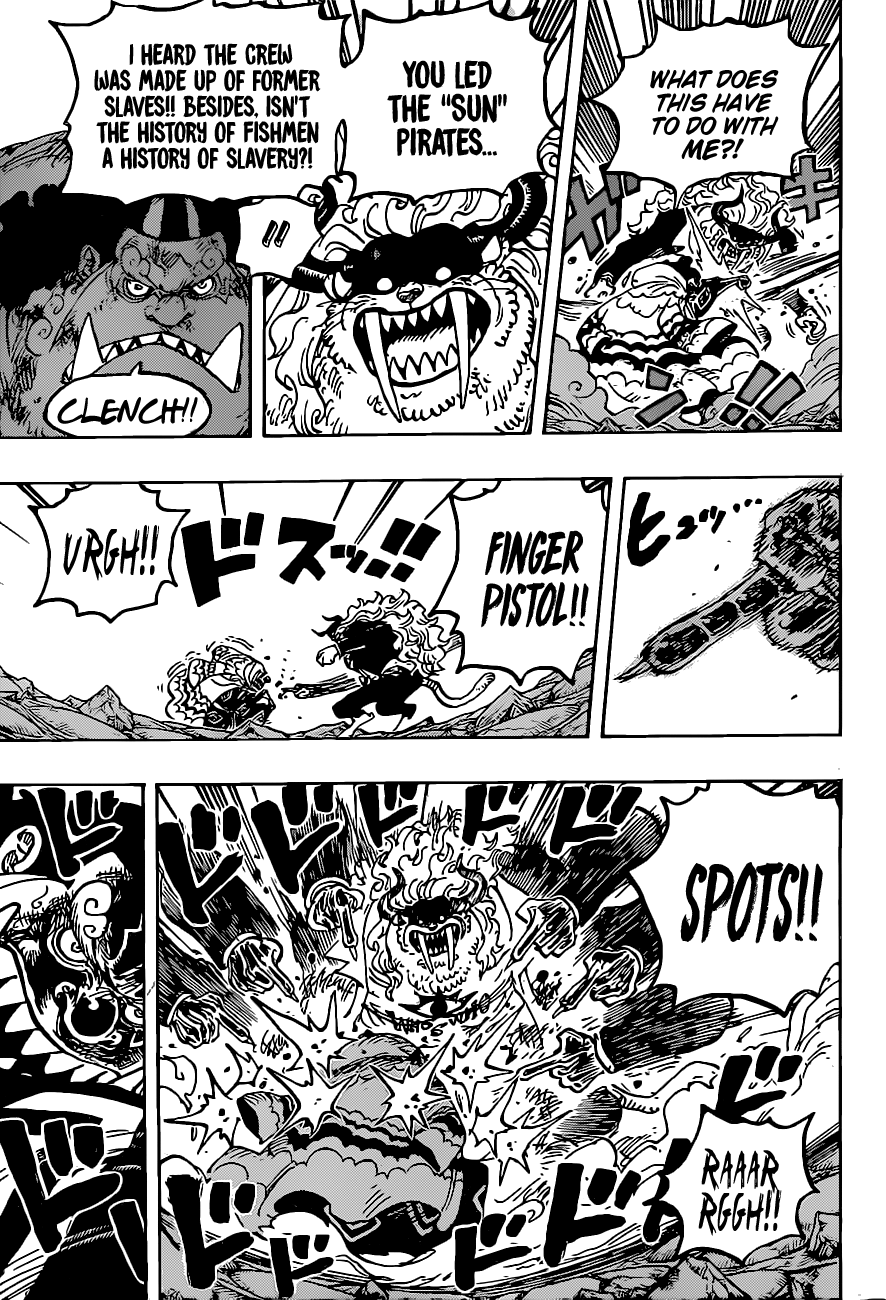 One Piece Manga Chapter 1018 page 13 - Jinbe vs. Who's-Who