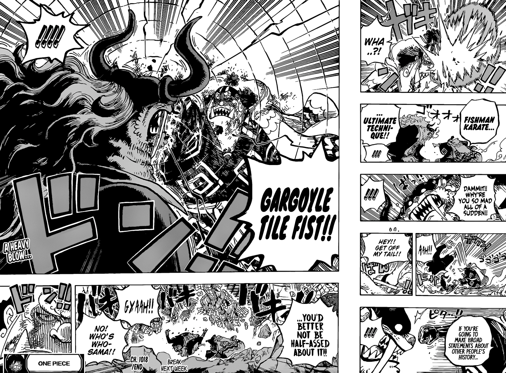 One Piece Manga Chapter 1018 page 16 - Jinbe vs. Who's-Who