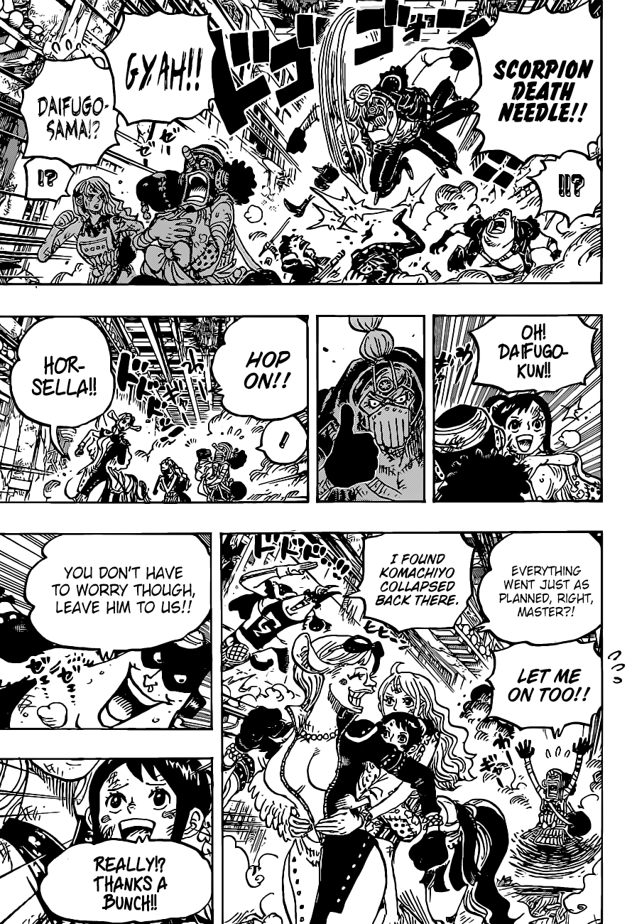 One Piece Manga Chapter 1018 page 3 - Jinbe vs. Who's-Who