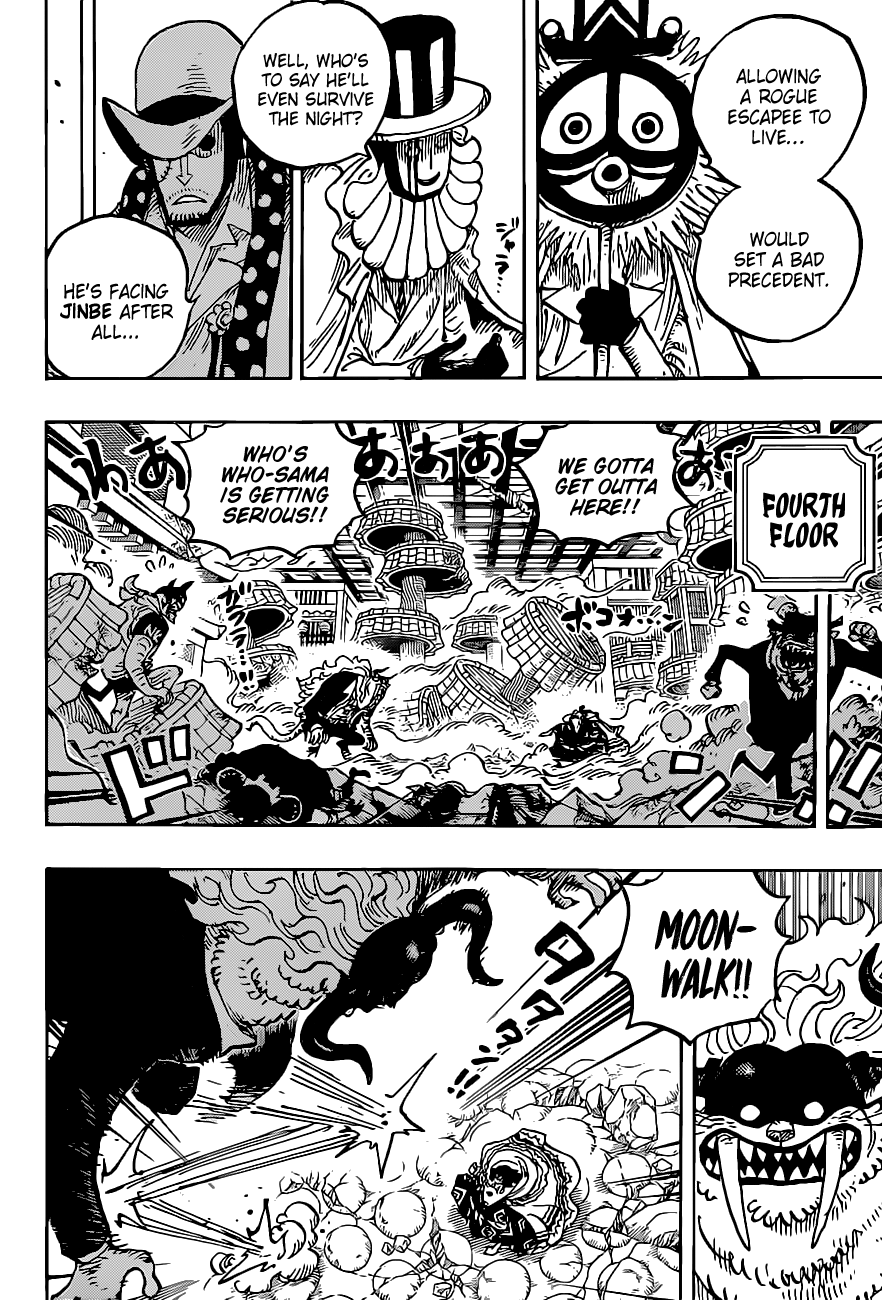 One Piece Manga Chapter 1018 page 6 - Jinbe vs. Who's-Who