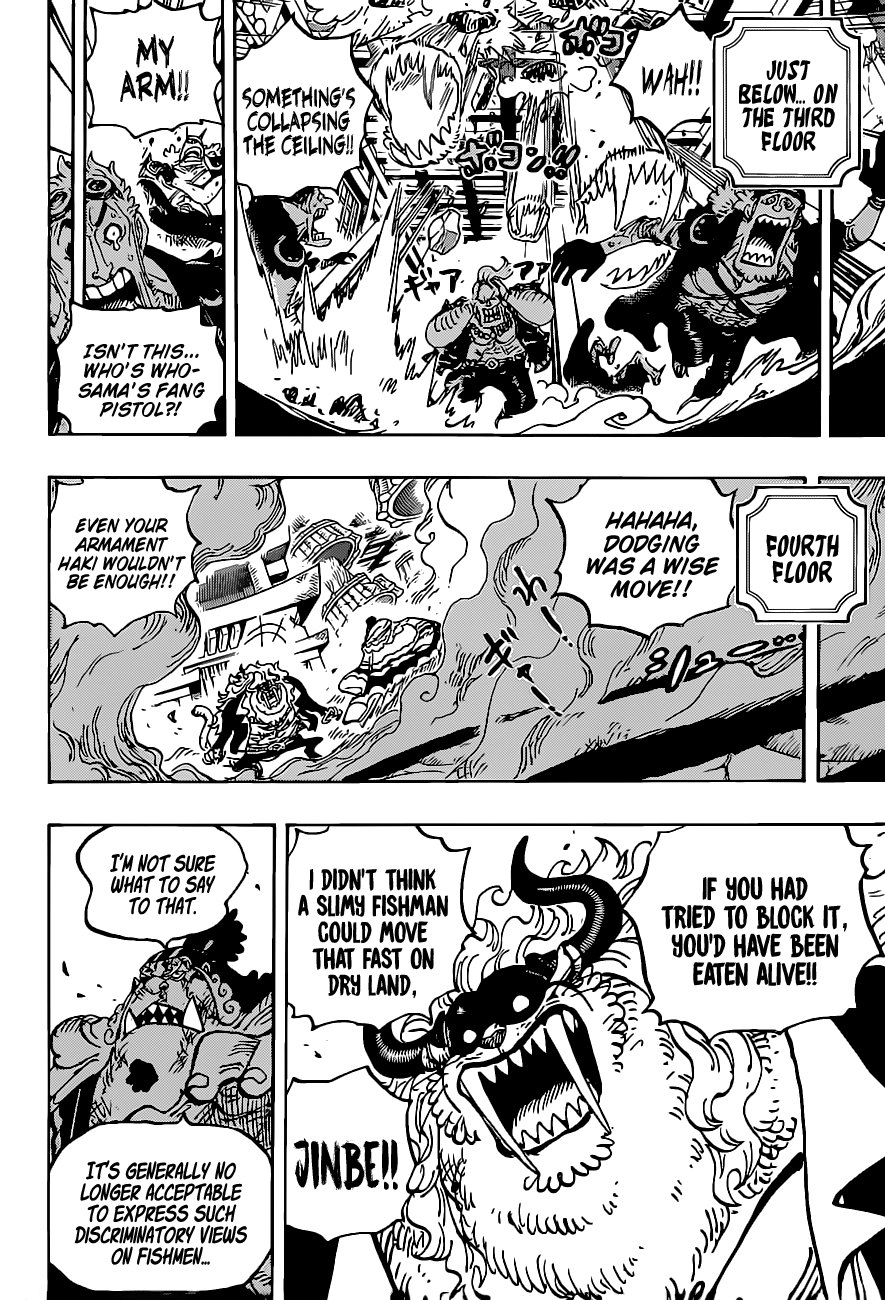One Piece Manga Chapter 1018 page 8 - Jinbe vs. Who's-Who