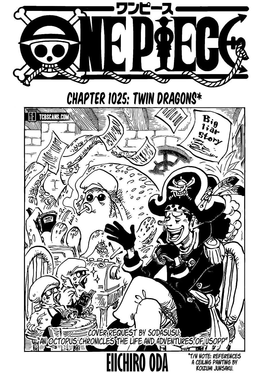 One Piece Manga Chapter 1025 page 1 - Twin Dragons Painting