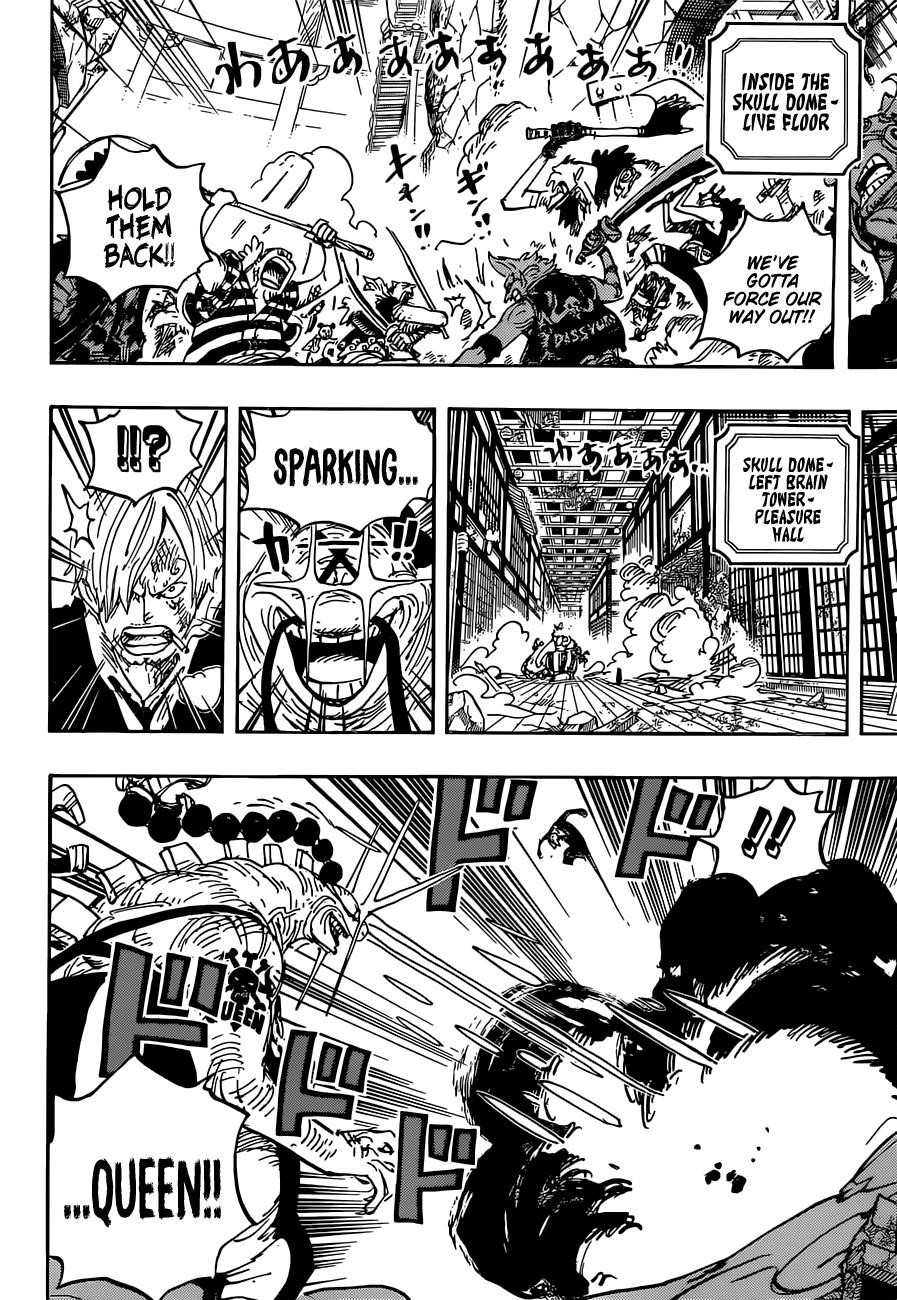 One Piece Manga Chapter 1034 page 4 - Sanji vs. Queen