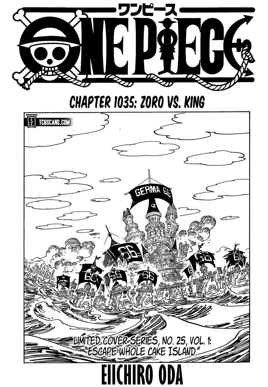 One Piece Manga Chapter 1035 page 1 - Zoro vs. King
