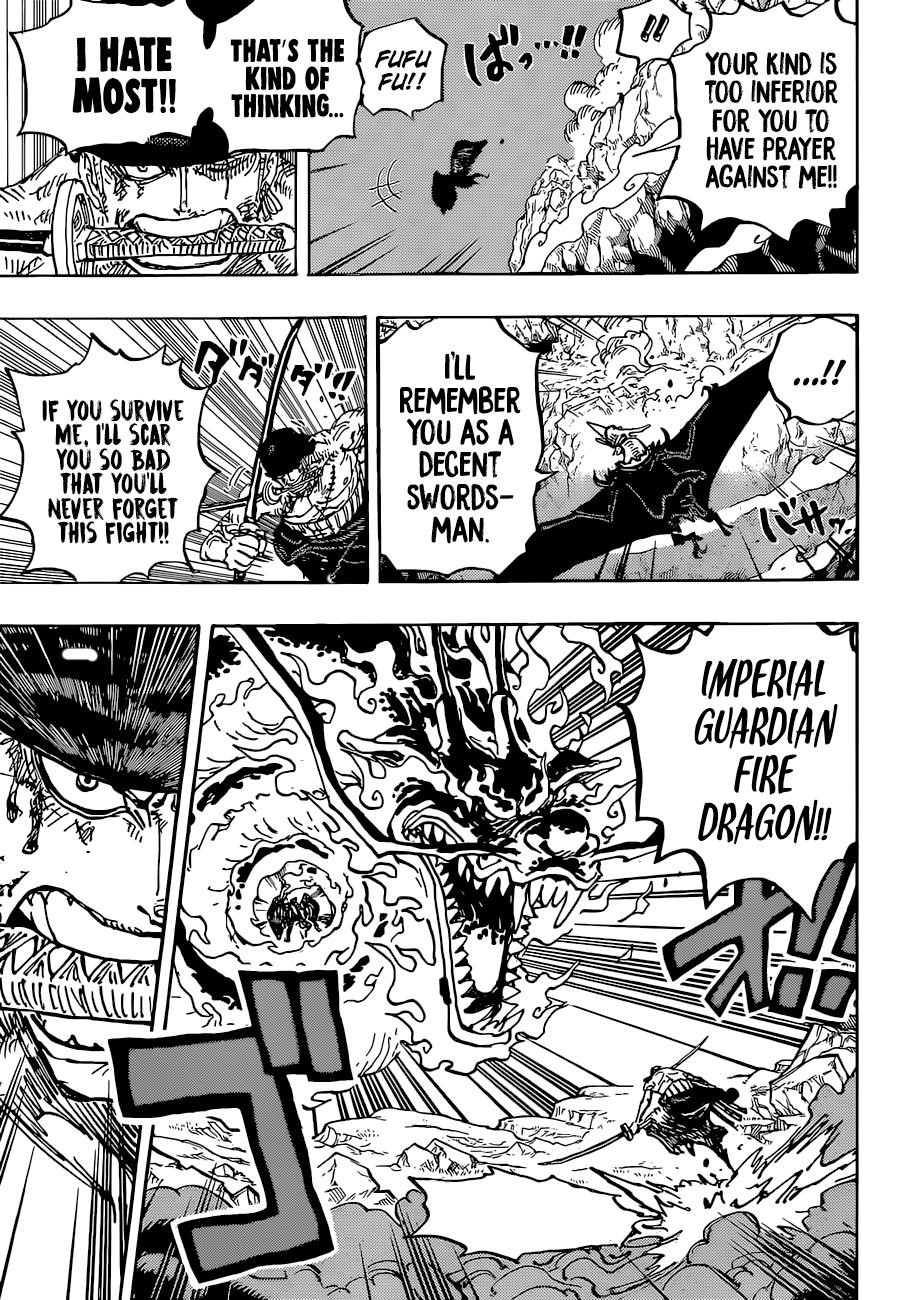 One Piece Manga Chapter 1035 page 15 - Zoro vs. King