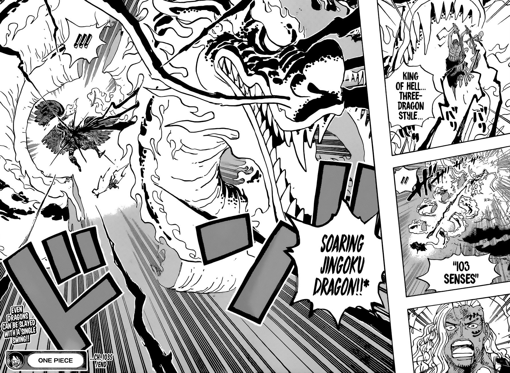 One Piece Manga Chapter 1035 page 16 - Zoro vs. King