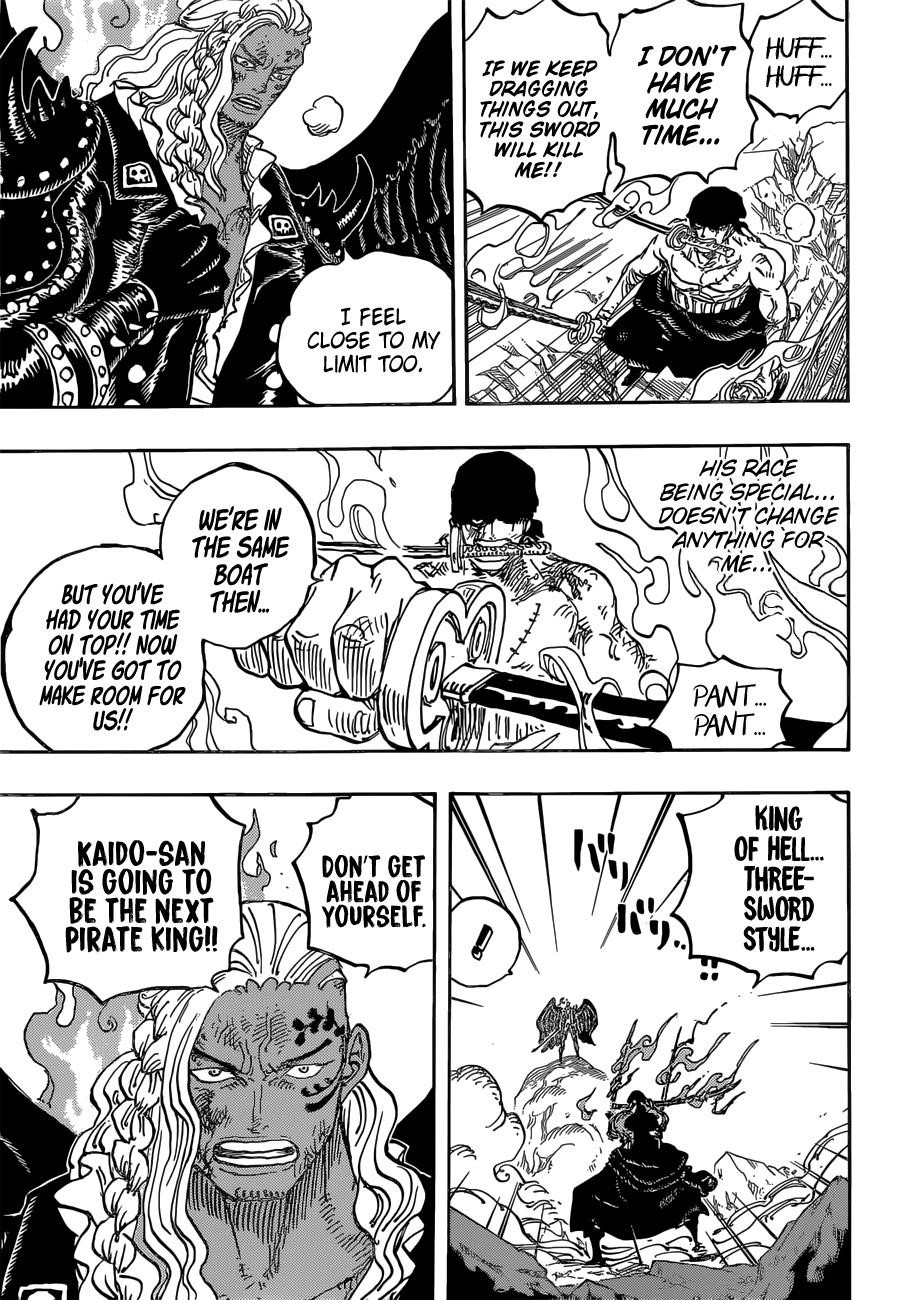 One Piece Manga Chapter 1035 page 9 - Zoro vs. King