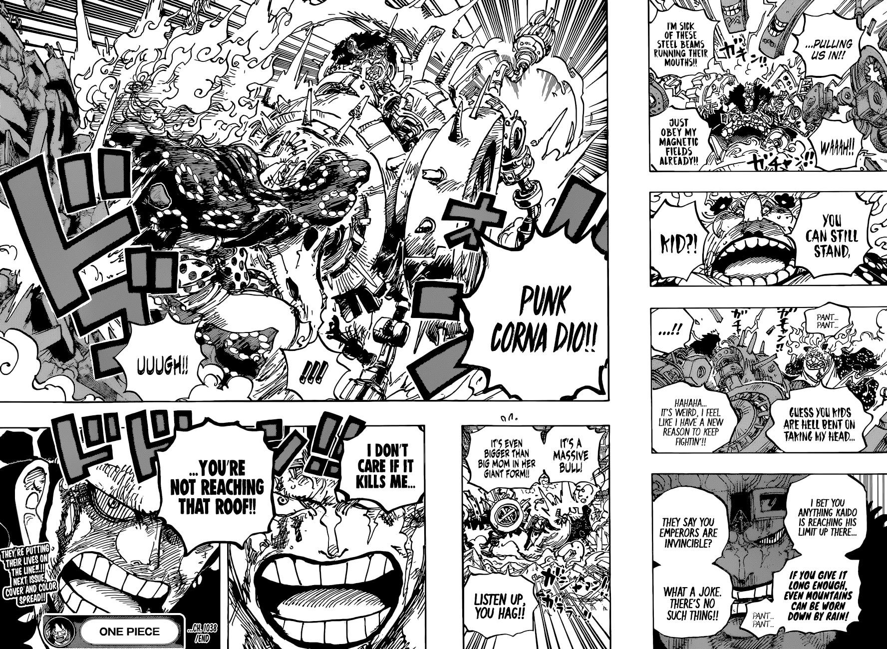 One Piece Manga Chapter 1038 page 14 - Kid & Law vs. Big Mom