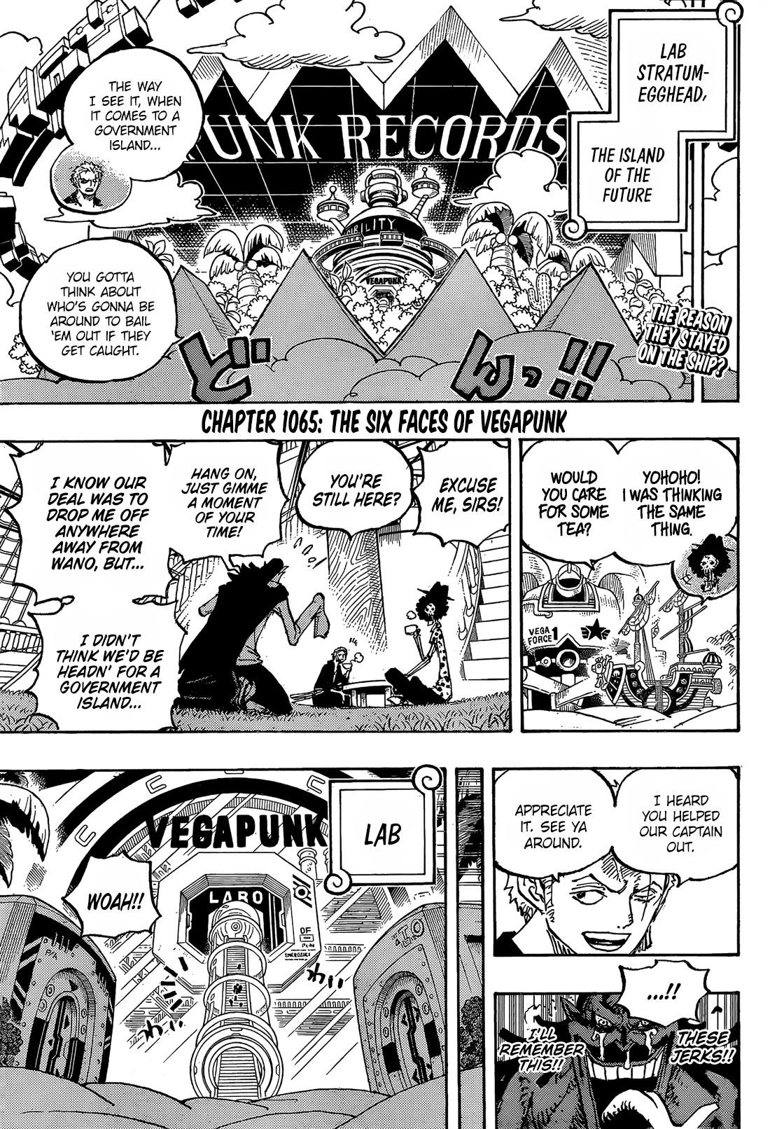 One Piece Manga Chapter 1065 page 3 - Six Vegapunks