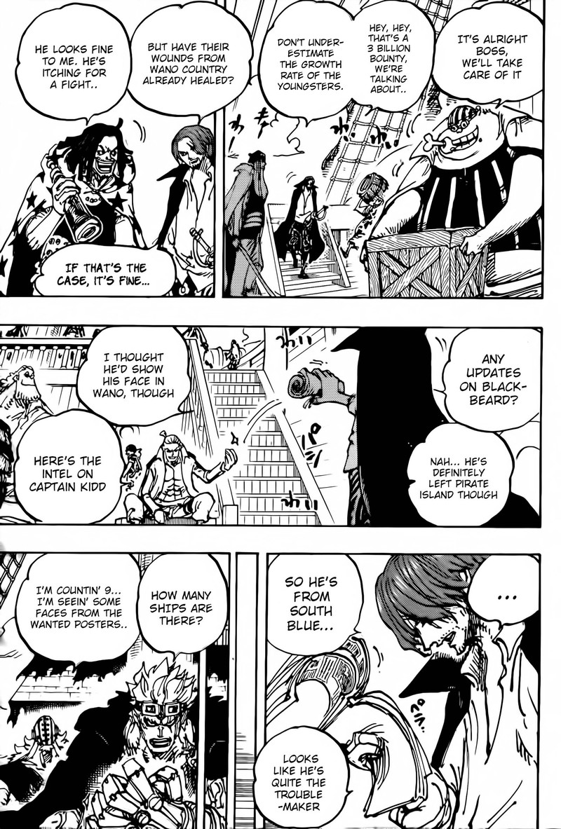 One Piece Manga Chapter 1079 page 7 - The Emperor's Crew, The Red Hair Pirates