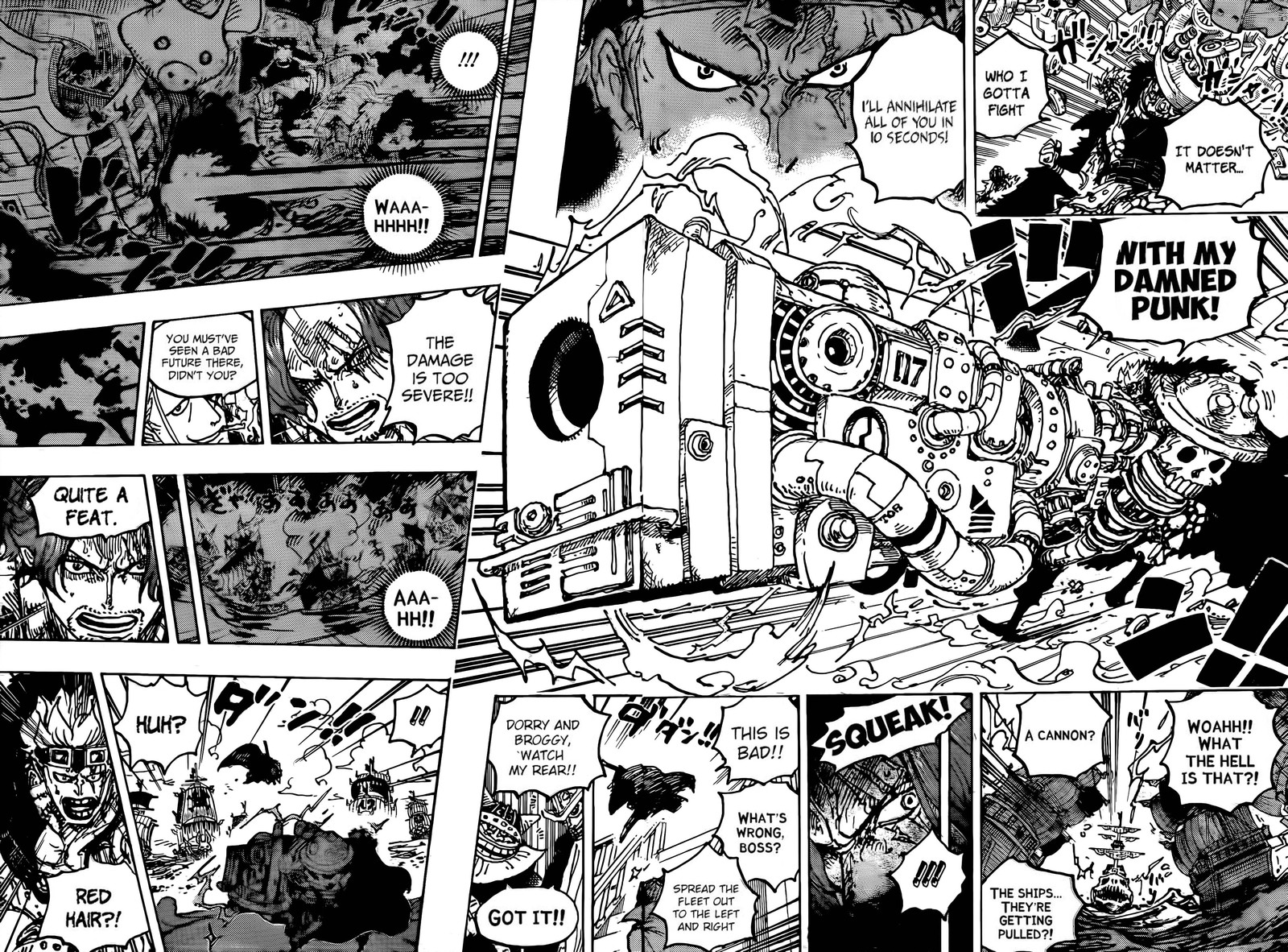 One Piece Manga Chapter 1079 page 8 - The Emperor's Crew, The Red Hair Pirates