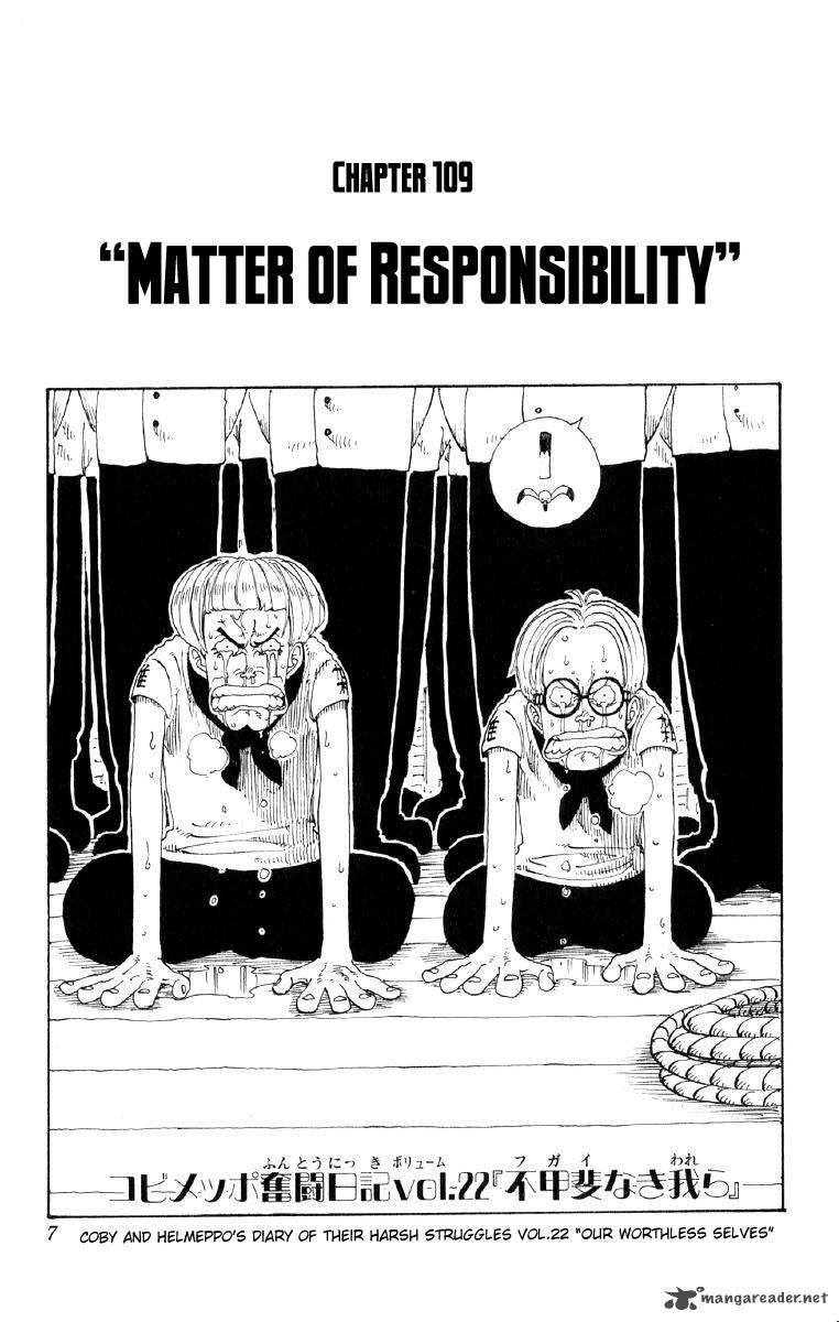 One Piece Manga Chapter 109 page 7 - Responsibility Problem