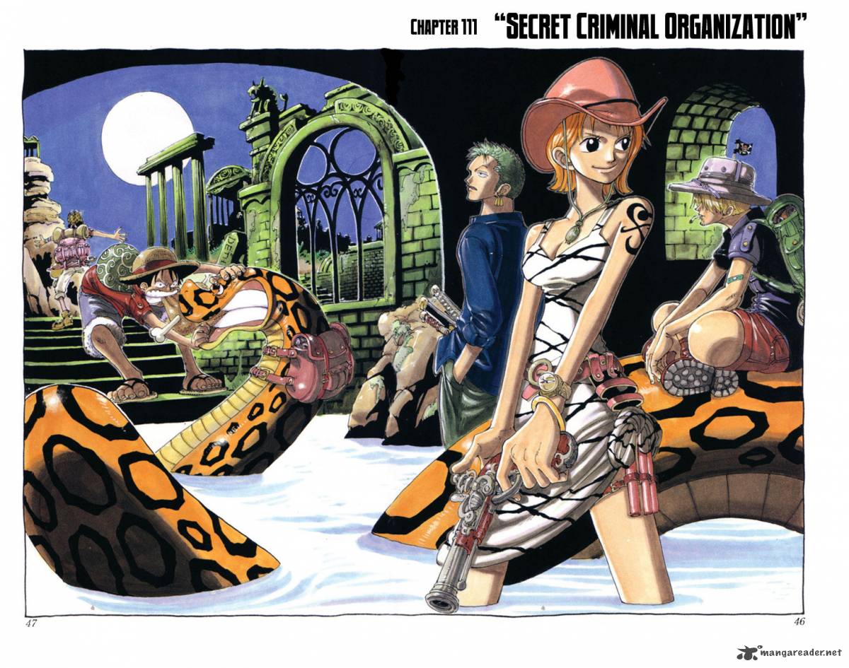 One Piece Manga Chapter 111 page 1 - The Secret Criminal Organization