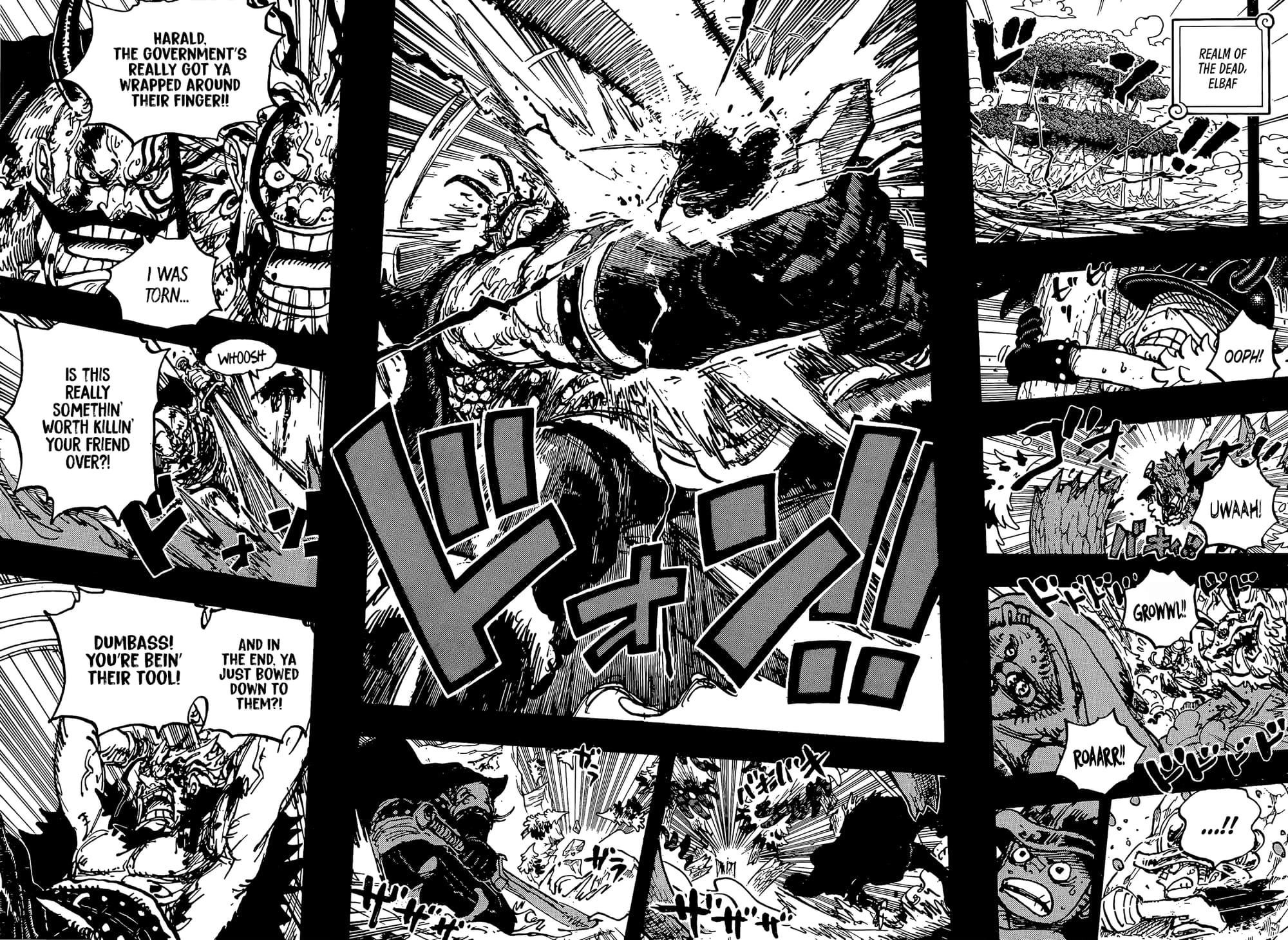 One Piece Manga Chapter 1158 page 10 - Rocks vs. Harald