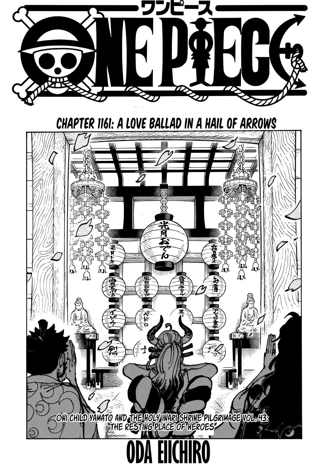 One Piece Manga Chapter 1161 page 2 - A Song of Love Bound Under a Hail of Arrows