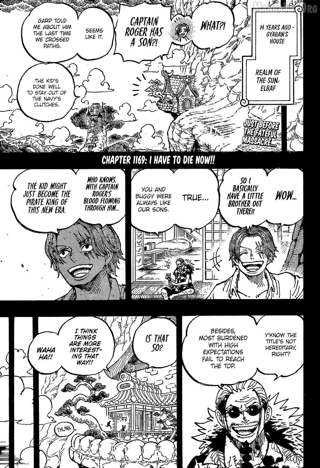 One Piece Manga Chapter 1169 page 3 - My Death Cannot Come Soon Enough