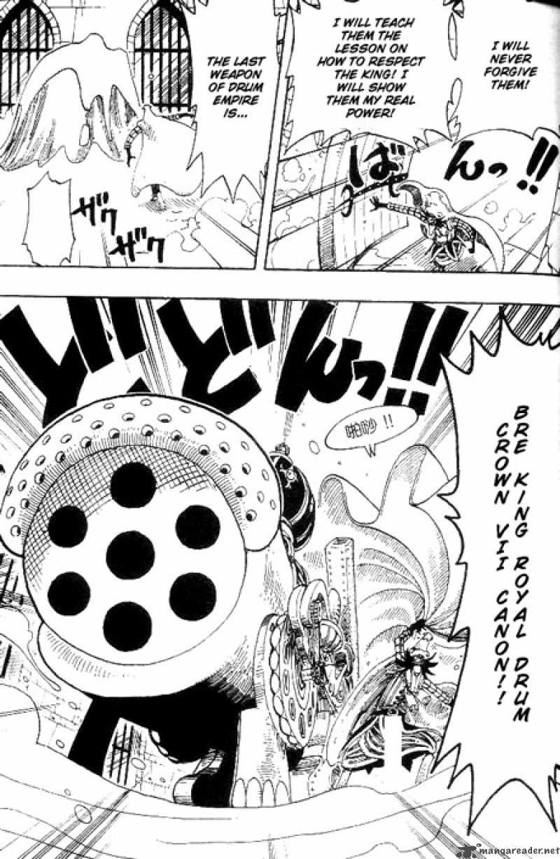 One Piece Manga Chapter 150 page 15 - Royal Drum Crown 7-Shot Tin Tyrant Cannon