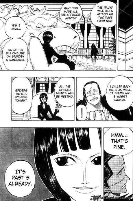 One Piece Manga Chapter 160 page 6 - Spiders Cafe at 8 O'Clock