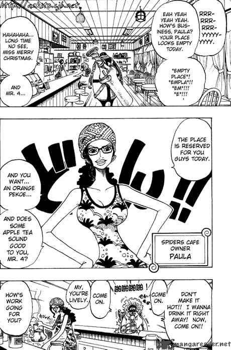 One Piece Manga Chapter 160 page 9 - Spiders Cafe at 8 O'Clock