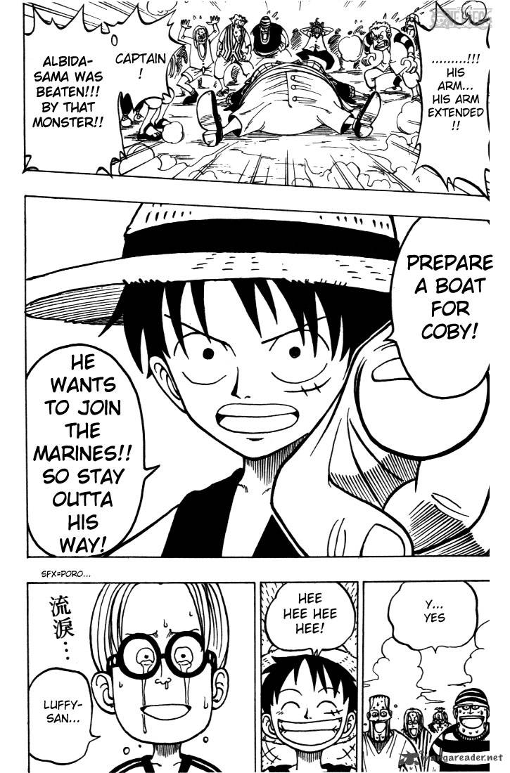 One Piece Manga Chapter 2 page 22 - That Guy, "Straw Hat Luffy"