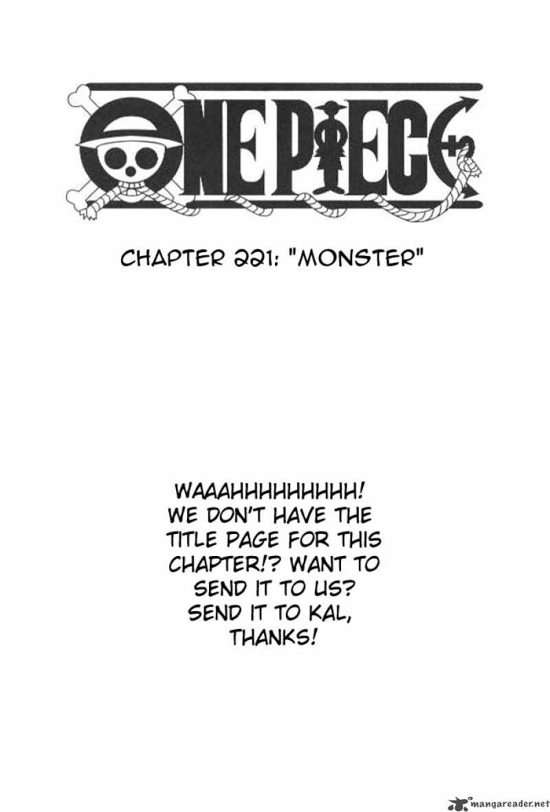 One Piece Manga Chapter 221 page 1 - Monsters