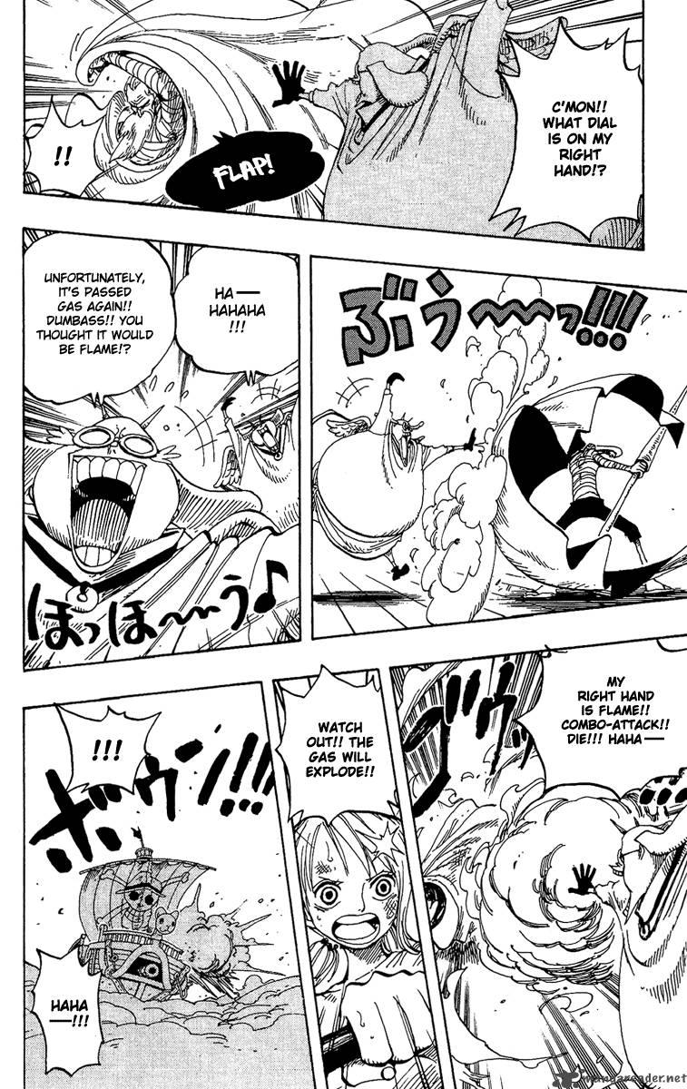 One Piece Manga Chapter 263 page 12 - Pirate Nami and the Weird Knight vs. Divine Soldiers Lieutenants Hotori and Kotori