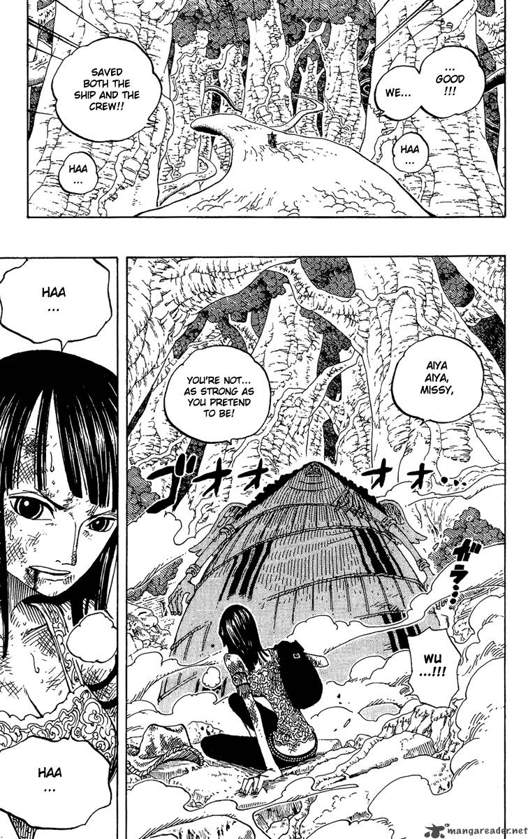 One Piece Manga Chapter 263 page 19 - Pirate Nami and the Weird Knight vs. Divine Soldiers Lieutenants Hotori and Kotori