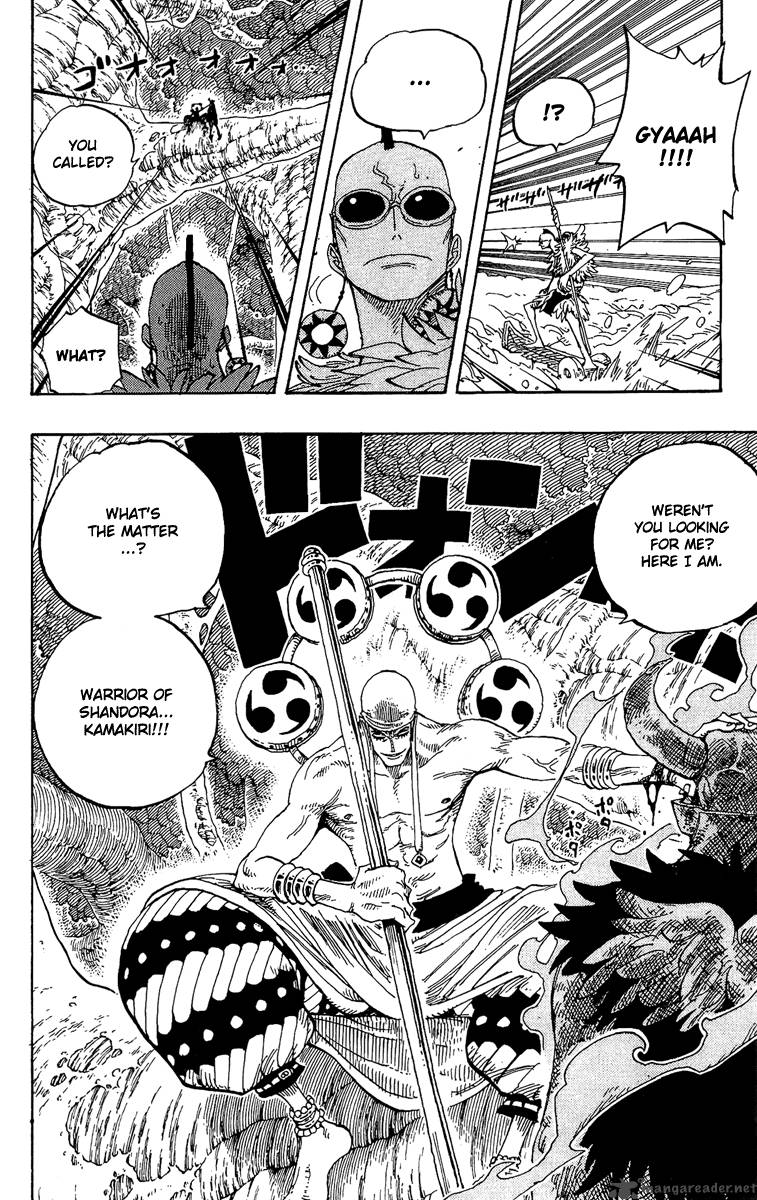 One Piece Manga Chapter 263 page 6 - Pirate Nami and the Weird Knight vs. Divine Soldiers Lieutenants Hotori and Kotori