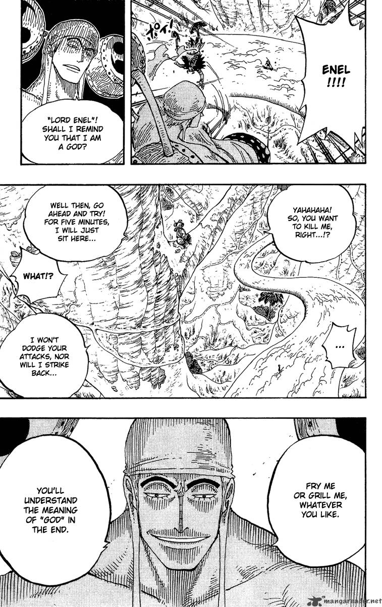 One Piece Manga Chapter 263 page 7 - Pirate Nami and the Weird Knight vs. Divine Soldiers Lieutenants Hotori and Kotori