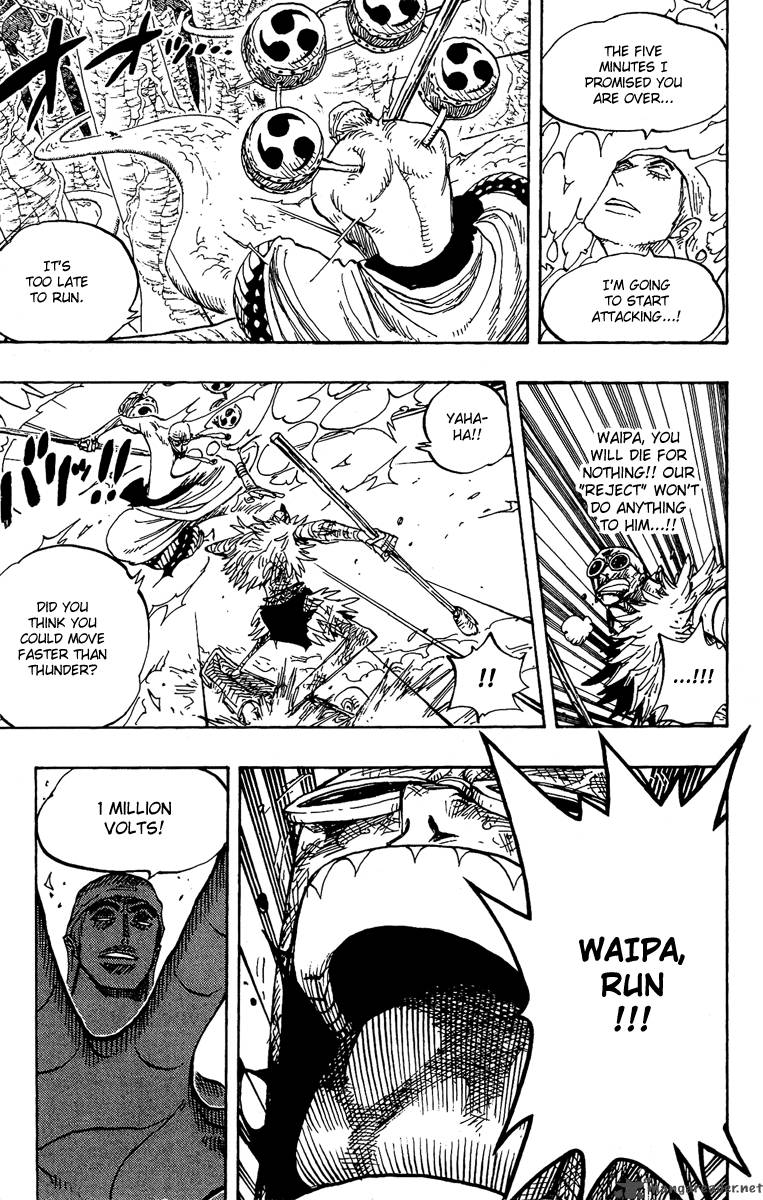 One Piece Manga Chapter 264 page 15 - Warrior Kamakiri vs. God Enel
