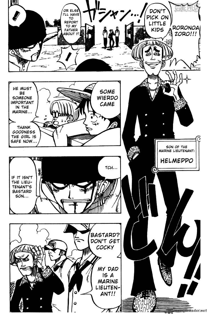 One Piece Manga Chapter 3 page 12 - Introducing Pirate Hunter Zoro
