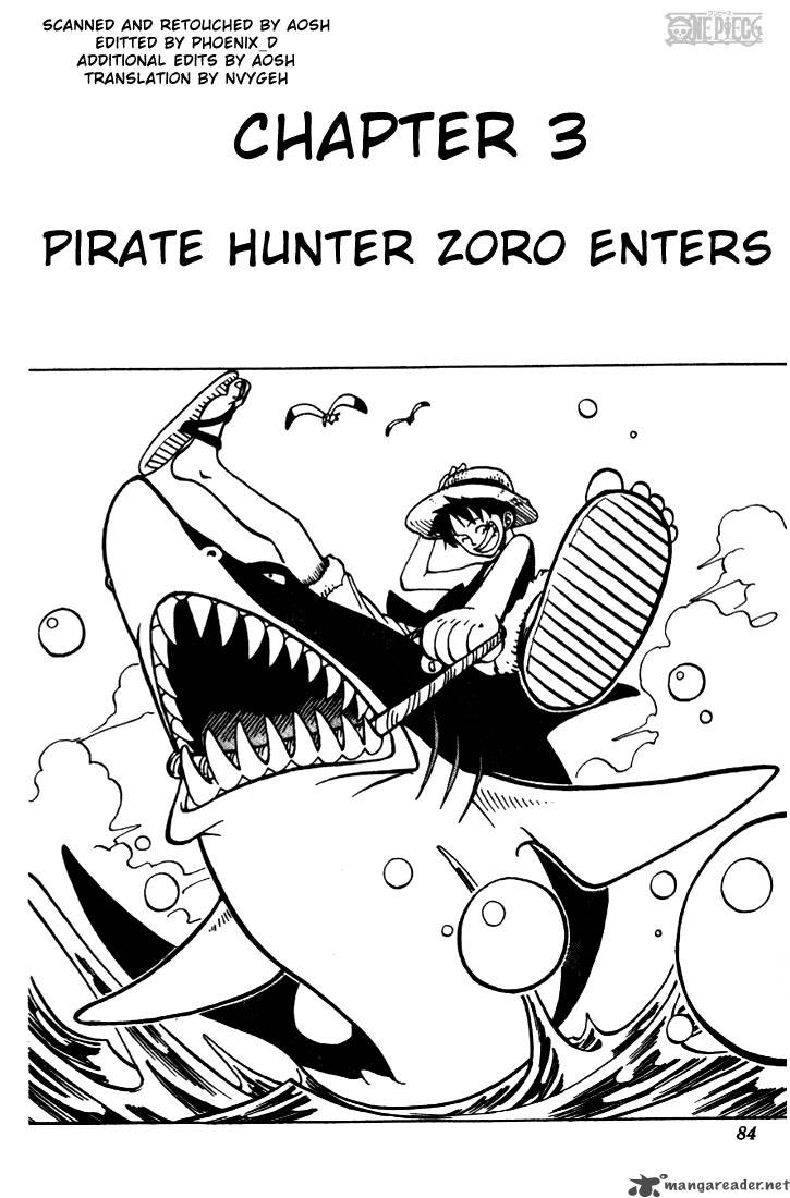 One Piece Manga Chapter 3 page 2 - Introducing Pirate Hunter Zoro