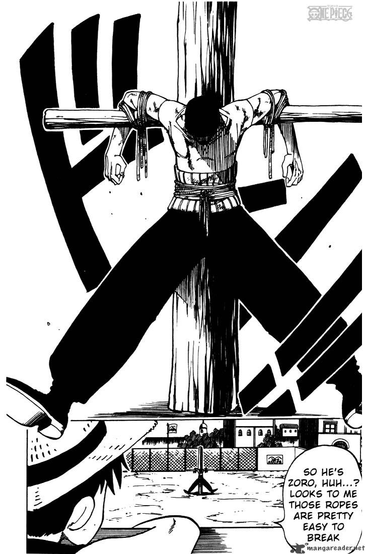 One Piece Manga Chapter 3 page 8 - Introducing Pirate Hunter Zoro