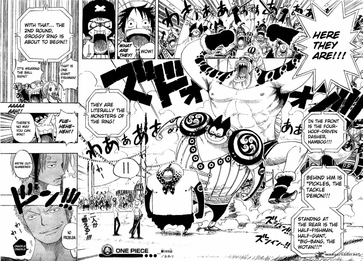 One Piece Manga Chapter 309 page 17 - Groggy Monsters