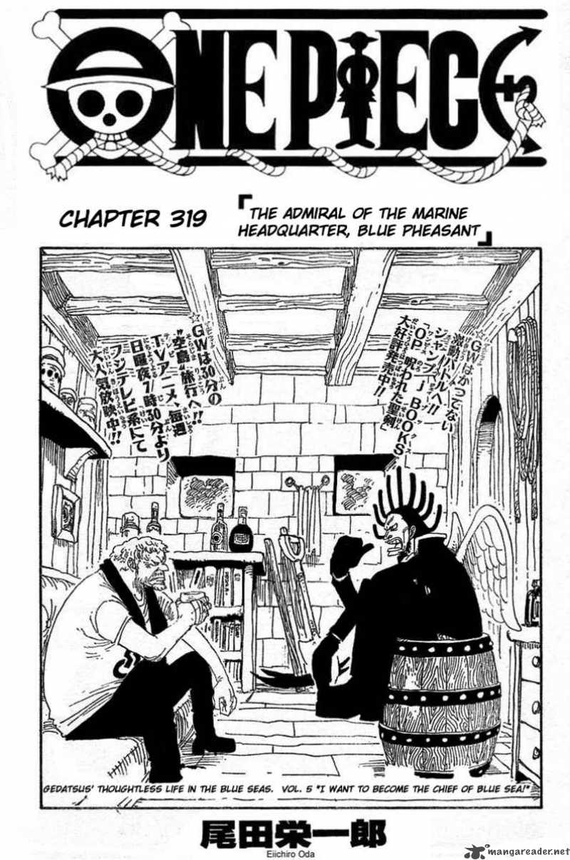 One Piece Manga Chapter 319 page 1 - Admiral Aokiji of the Marine Headquarters