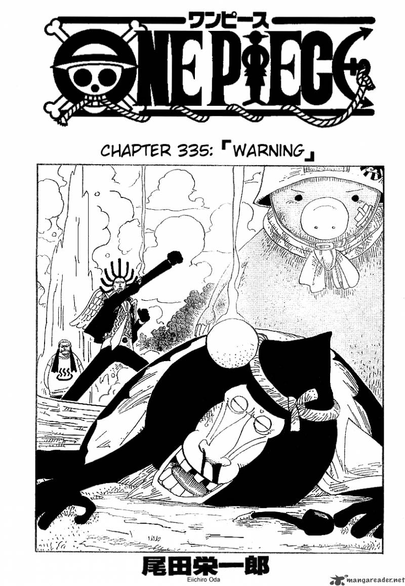 One Piece Manga Chapter 335 page 1 - WARNING