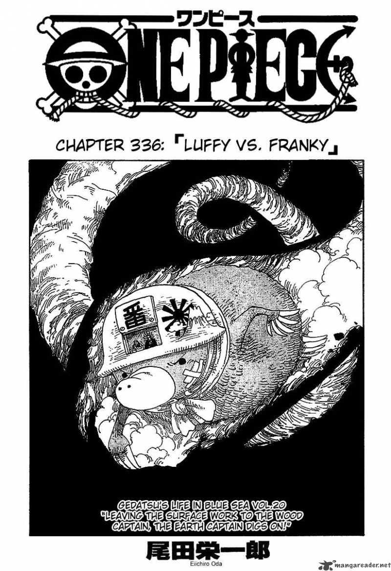 One Piece Manga Chapter 336 page 1 - Luffy vs. Franky