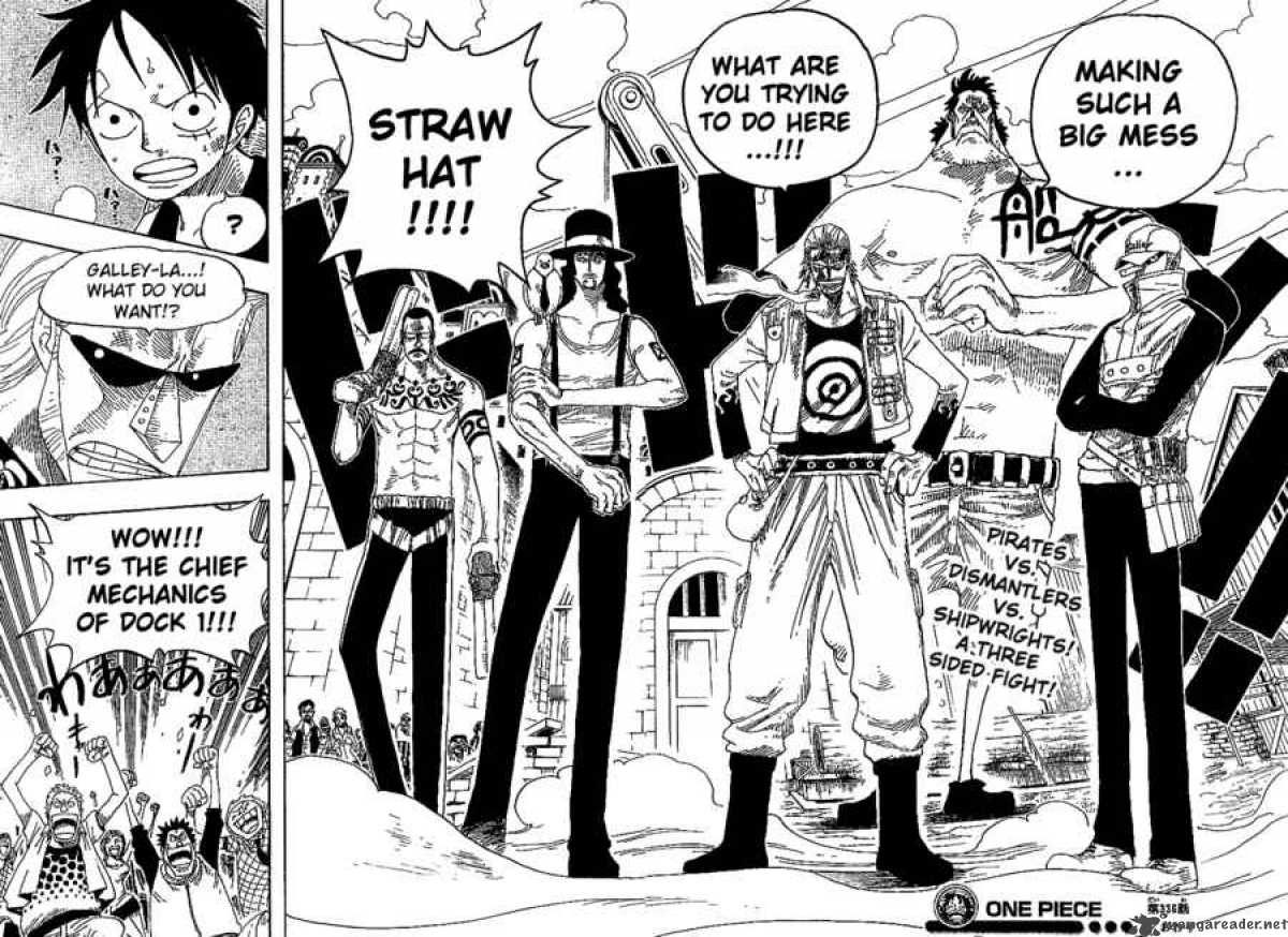 One Piece Manga Chapter 336 page 18 - Luffy vs. Franky
