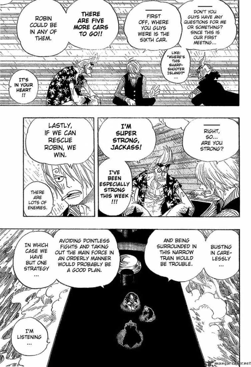 One Piece Manga Chapter 368 page 3 - Sea Train Battle Game