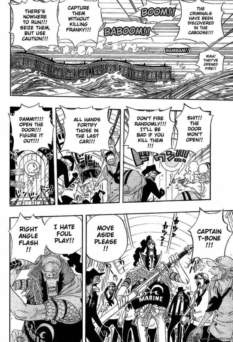 One Piece Manga Chapter 368 page 8 - Sea Train Battle Game
