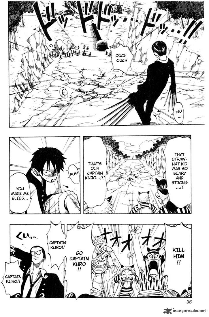 One Piece Manga Chapter 37 page 8 - The Pirate "Kuro of a Hundred Plans"