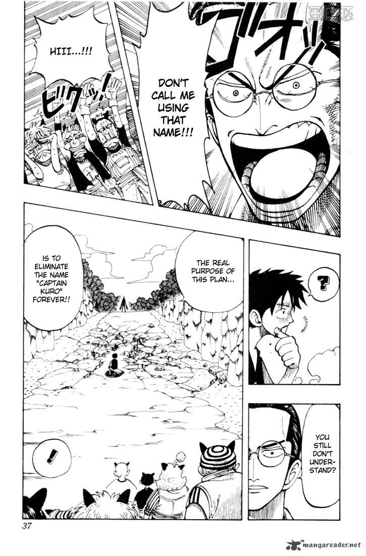 One Piece Manga Chapter 37 page 9 - The Pirate "Kuro of a Hundred Plans"