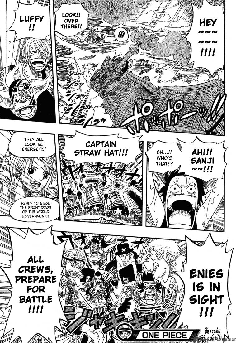 One Piece Manga Chapter 375 page 17 - The Superhumans of Enies Lobby