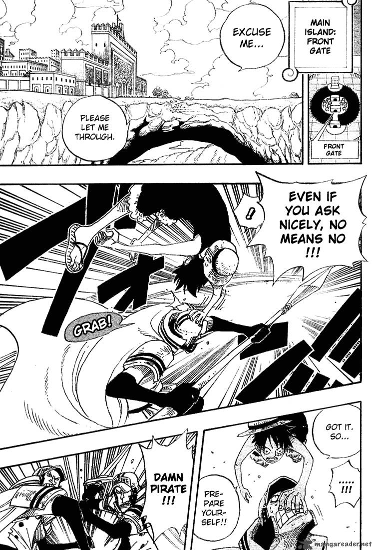 One Piece Manga Chapter 377 page 2 - Great Battle on the Judiciary Island!!