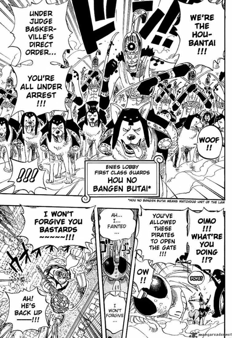 One Piece Manga Chapter 380 page 14 - Enies Lobby Main Island Express