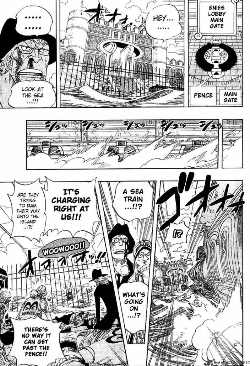 One Piece Manga Chapter 380 page 7 - Enies Lobby Main Island Express