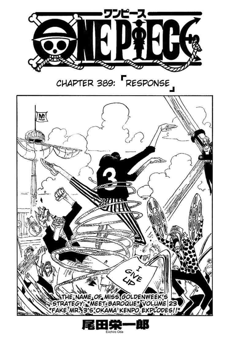 One Piece Manga Chapter 389 page 1 - Response