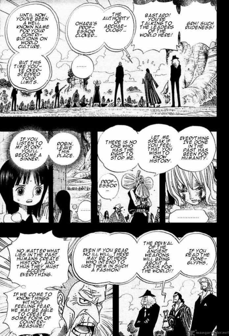 One Piece Manga Chapter 395 page 6 - Ohara vs. the World Government